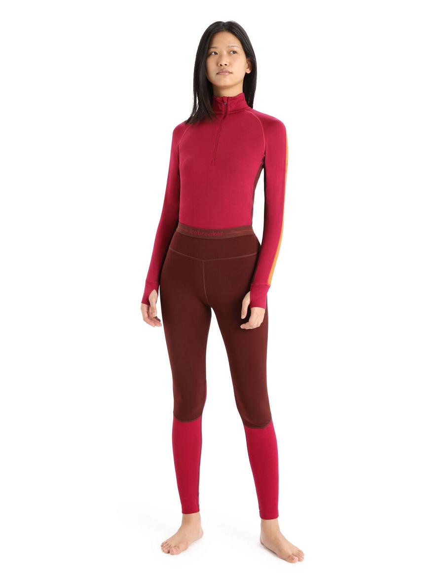 Base Layers Icebreaker Merino 260 ZoneKnit™ Leggings Femme Rose | FR 1891HAPK